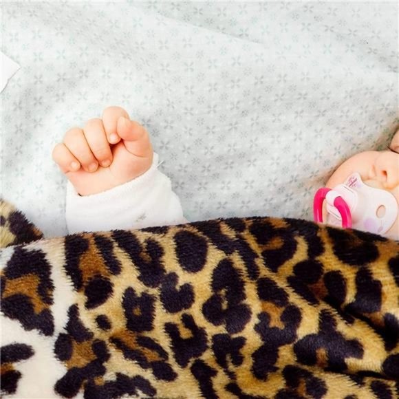 Flannel Fleece Throw Blanket for Couch Leopard Print Blanket Fuzzy Cozy Comfy - Picture 2 of 6